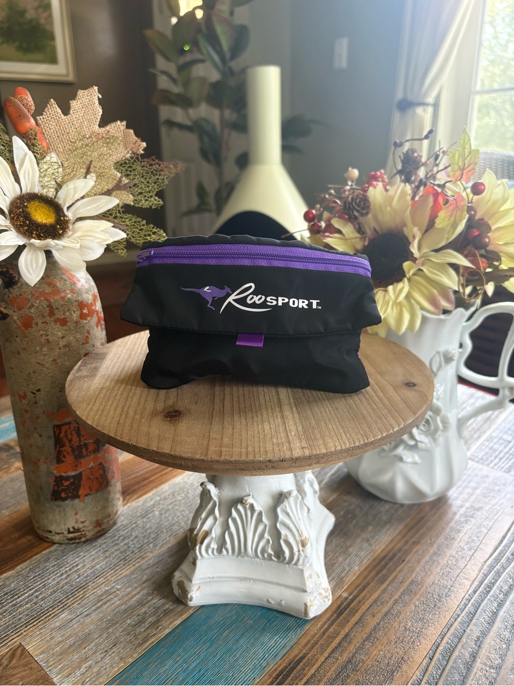 🤪 3 for $15! RooSport Black & Purple Running Belt Waist Pouch